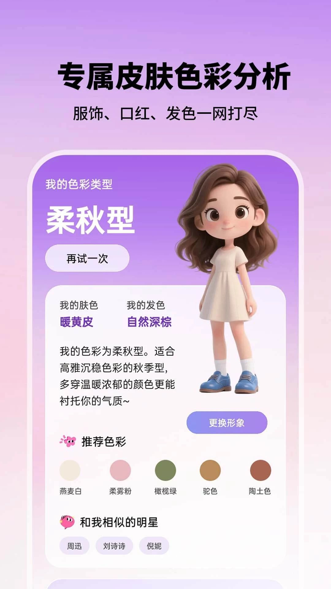 皮肤色彩测试结果