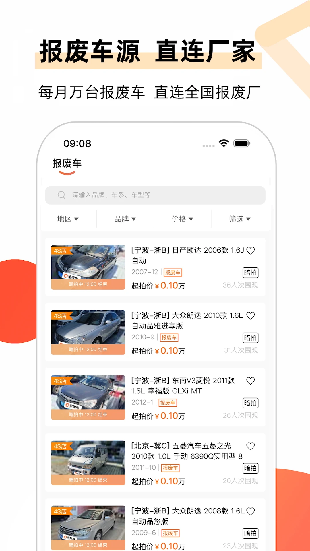 全国拍车源类型