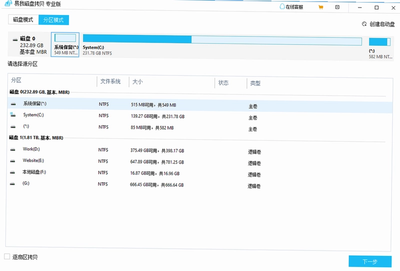 易我磁盘拷贝电脑版预览图