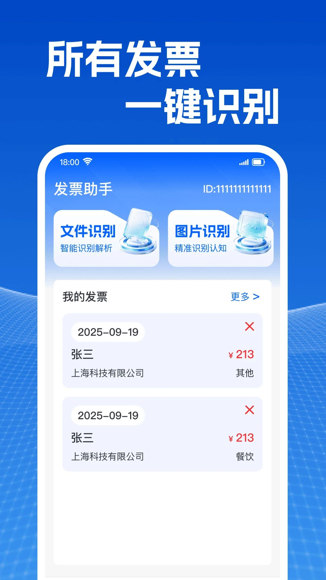 电子发票识别助手界面
