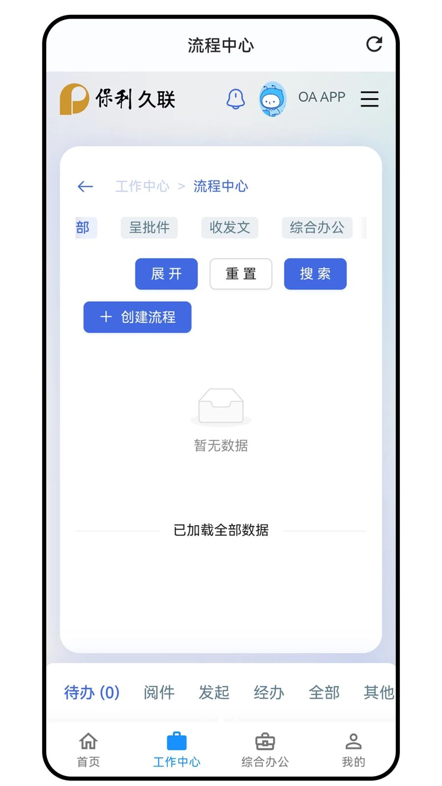 协同办公功能界面