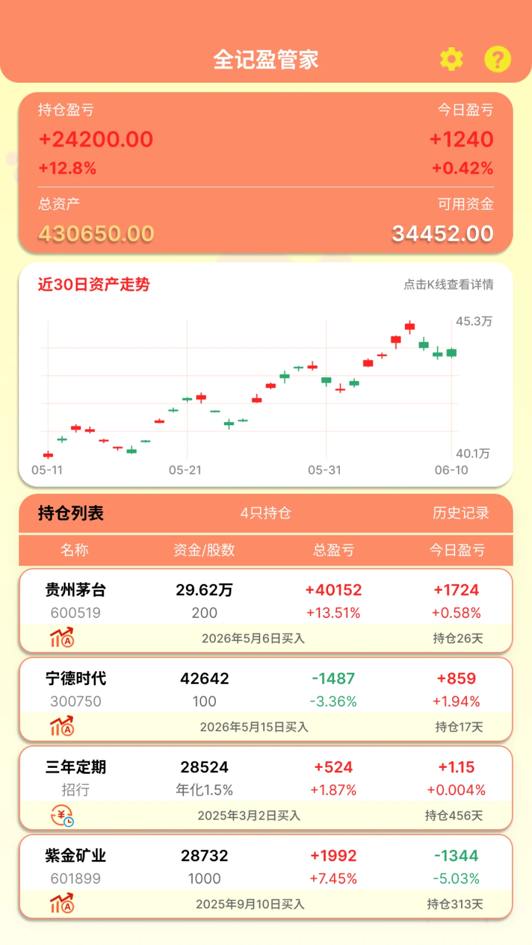 理财持仓管理