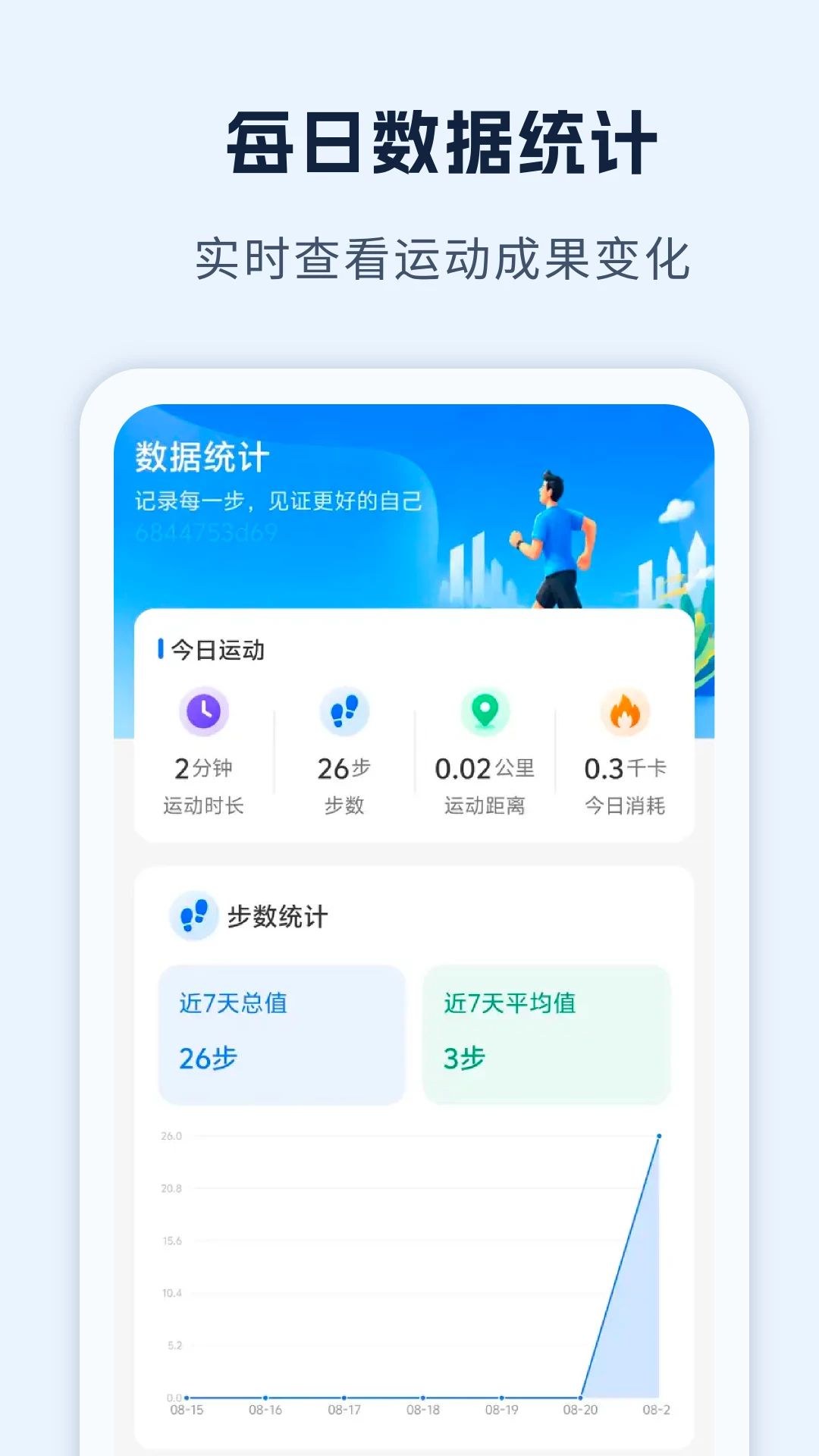 运动健康手机记录数据报表