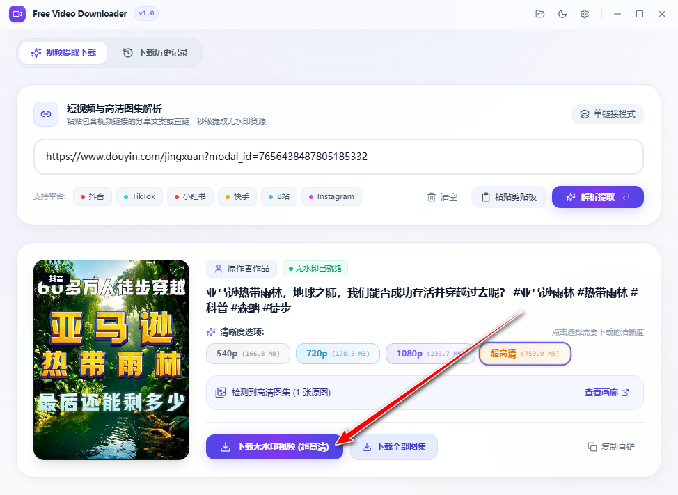 Free Video Downloader(�������ˮӡ��Ƶ������)