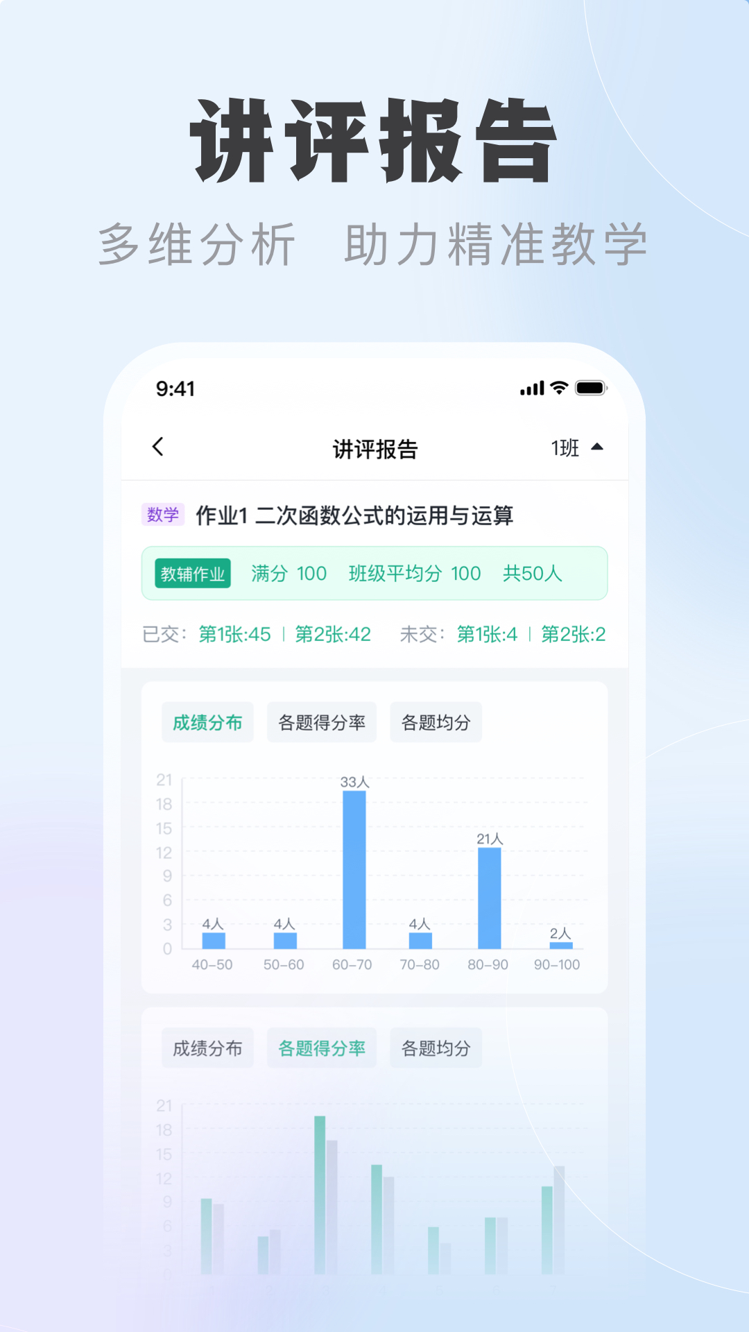 中课云教师端成绩分析