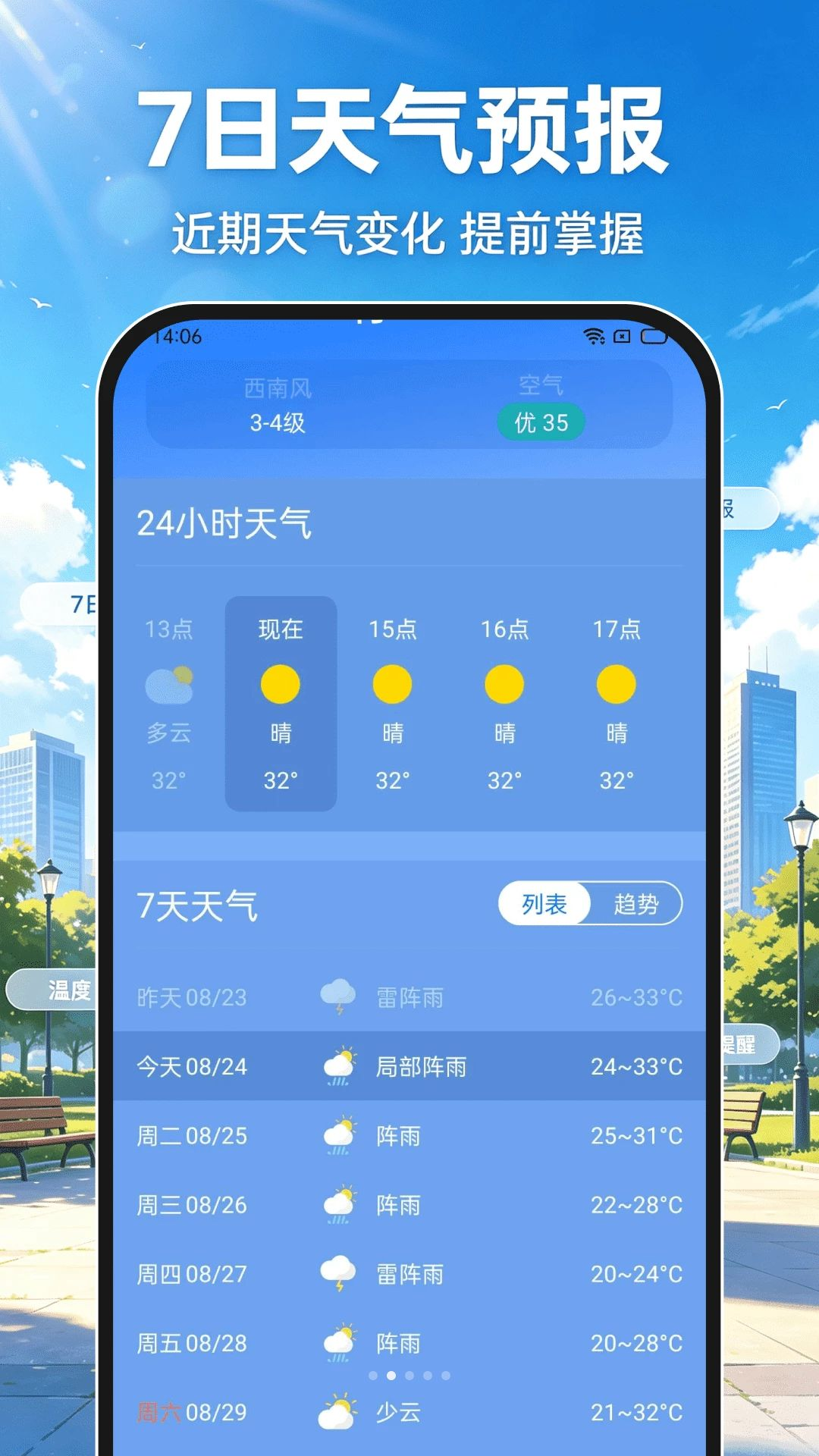 15日准时天气通15日预报界面