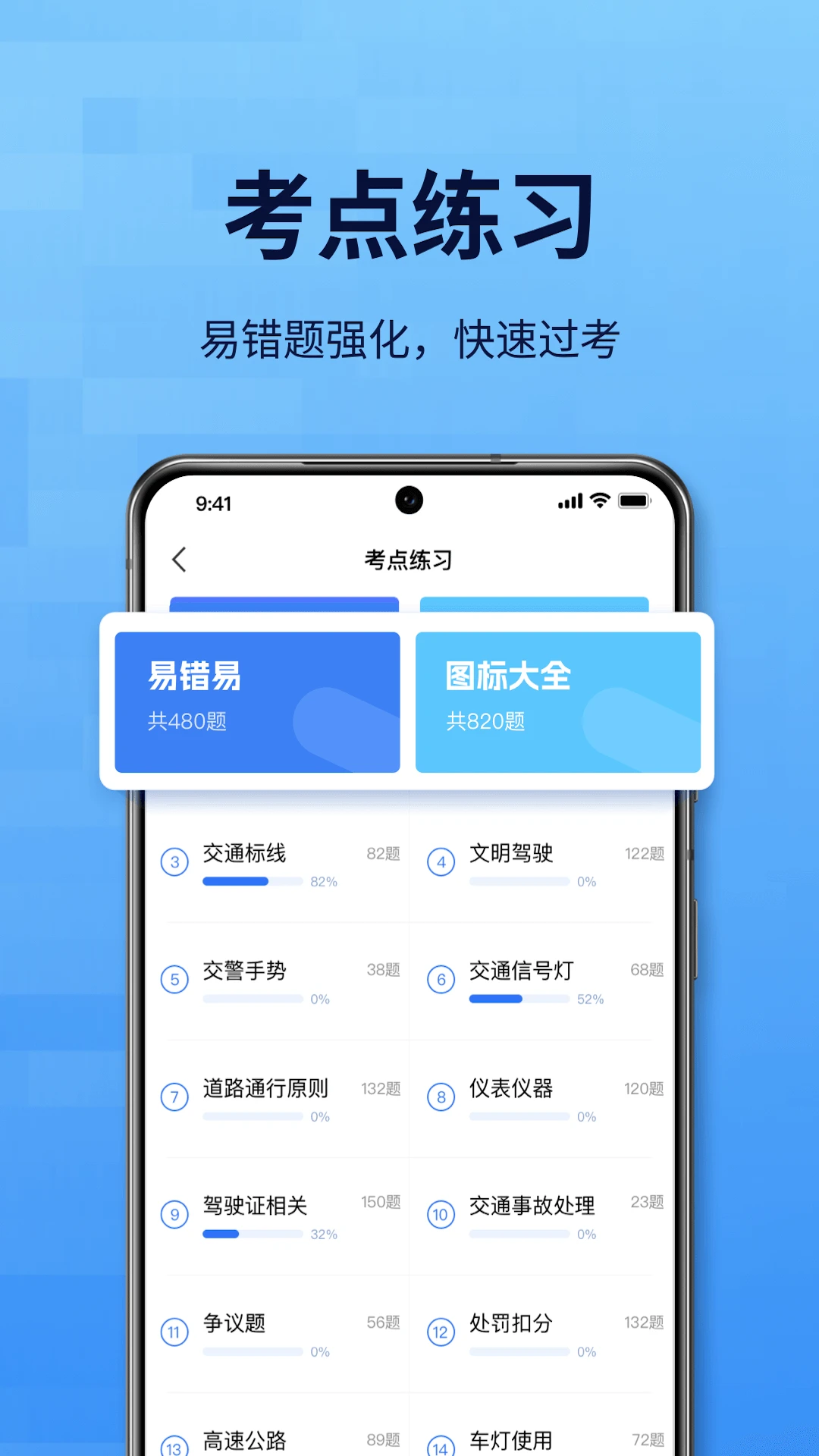 驾证模拟考试通功能展示