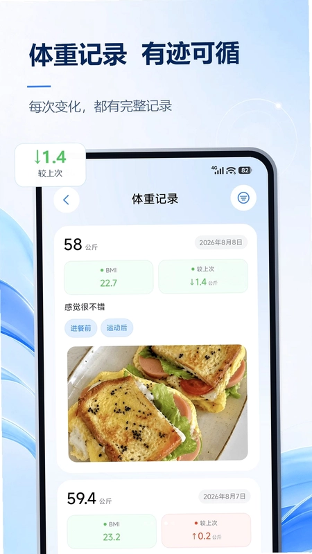 今日体重预览图