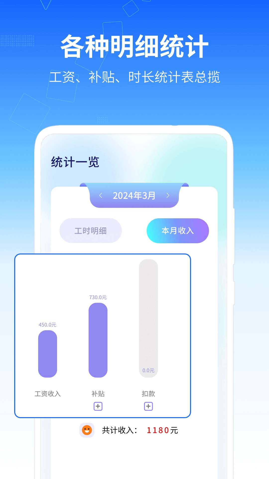 记工时管家统计图表