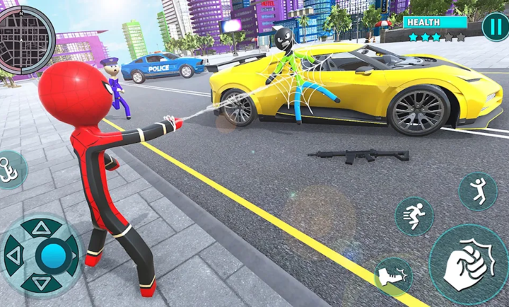 Rope Hero Spider Stickman War 截图1