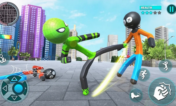火柴人绳索英雄蜘蛛侠小游戏(Rope Hero Spider Stickman War)预览图
