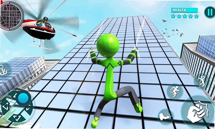 火柴人绳索英雄蜘蛛侠小游戏(Rope Hero Spider Stickman War)预览图