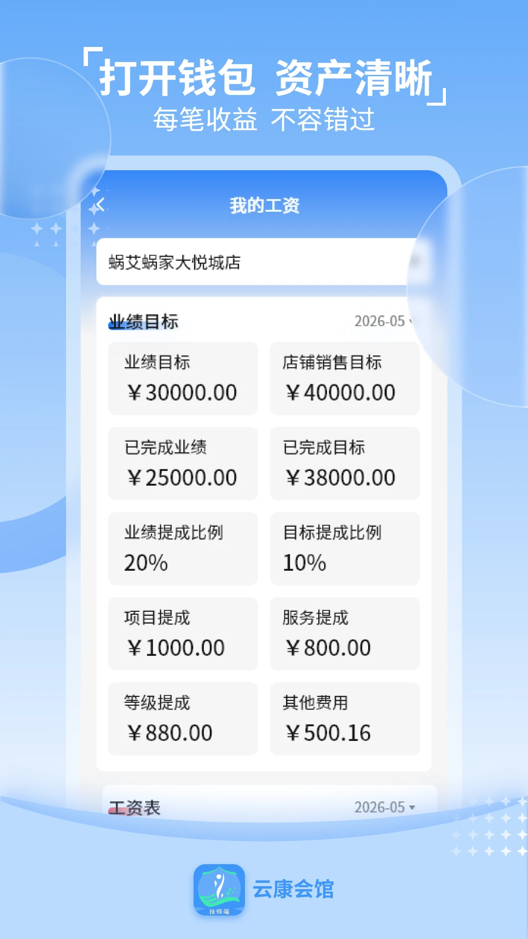 云康会馆技师端工作台