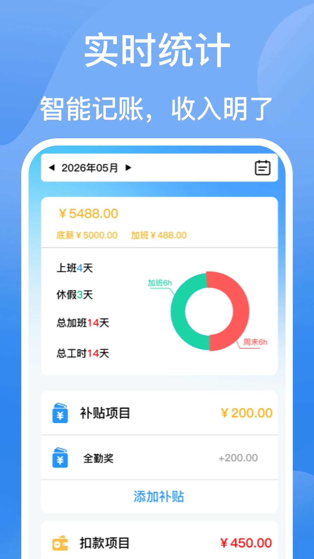 安心考勤记工记录添加