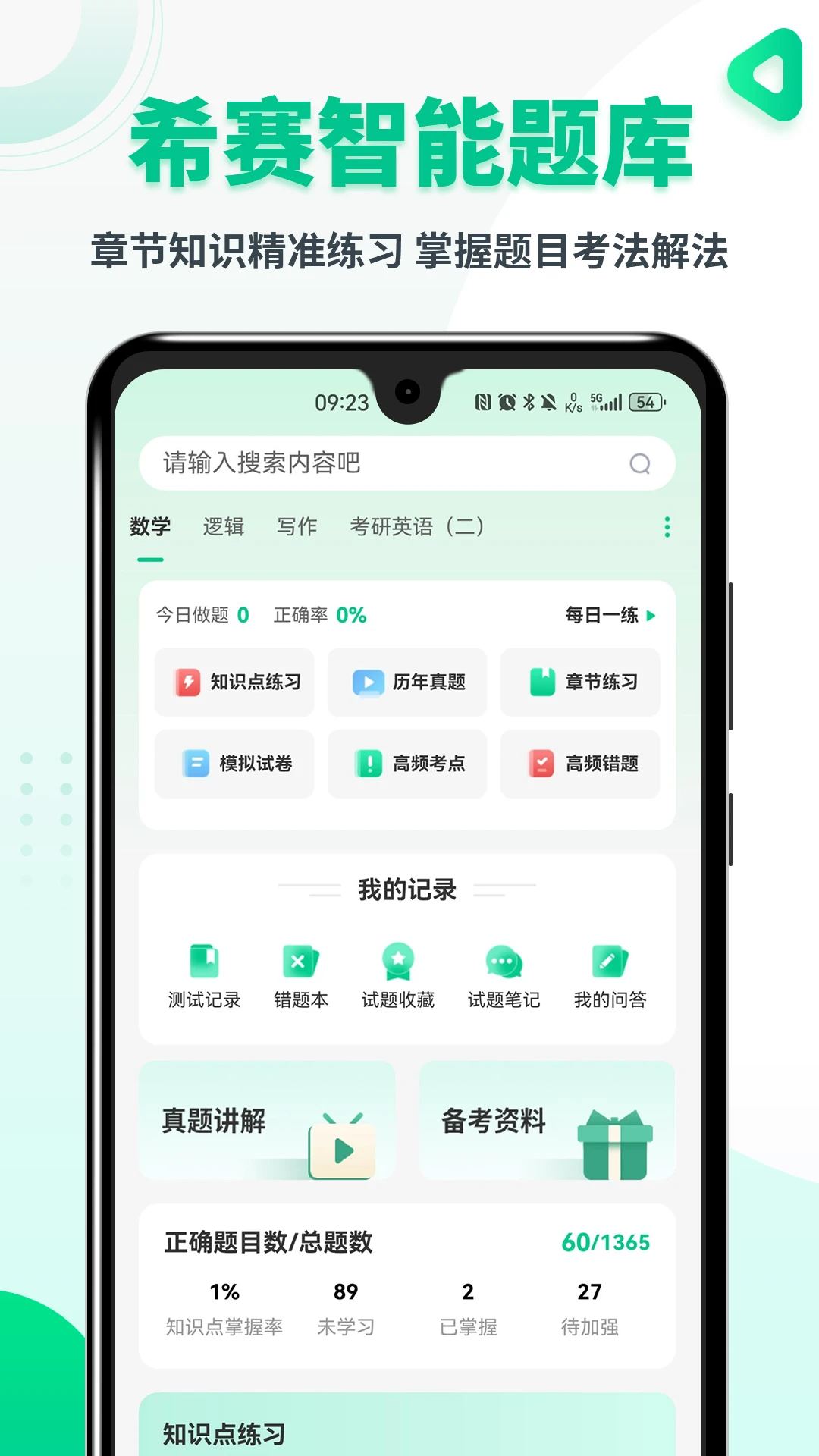 MBA联考题库界面预览