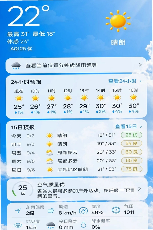 天气准时本地预报预览图