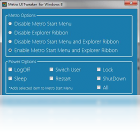 Metro UI Tweaker Tool界面预览
