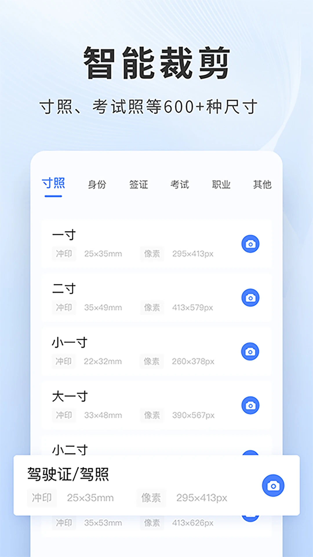 一寸照片生成器功能界面