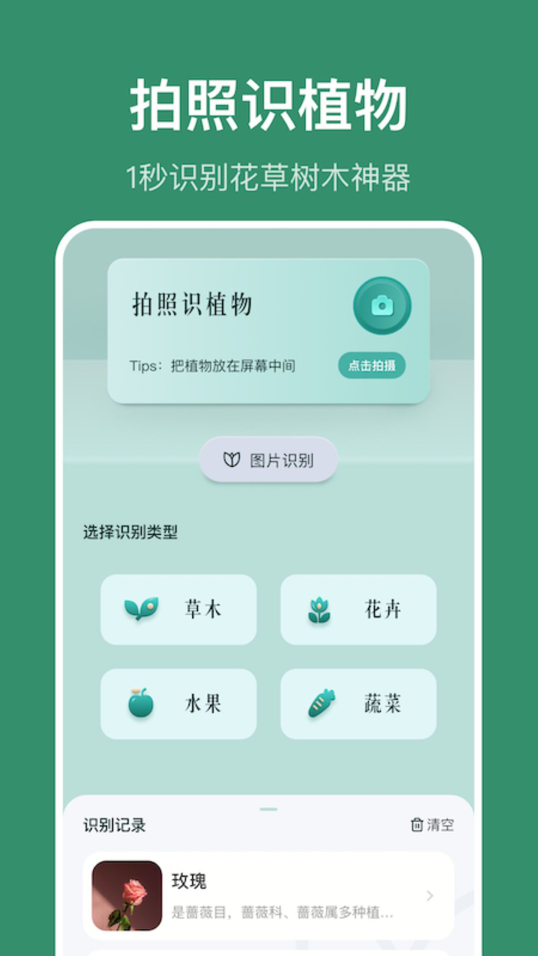 识花草识别界面