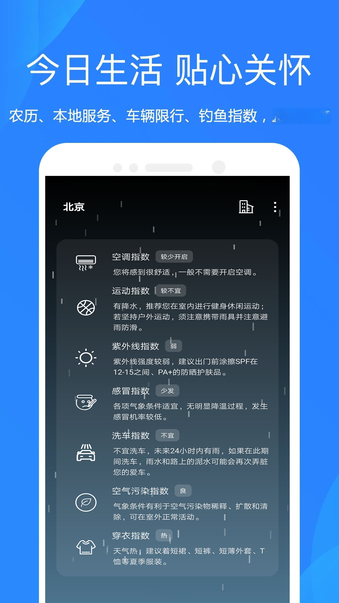 时时天气功能截图