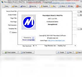 Macrobject Word-2-Web Converter转换界面