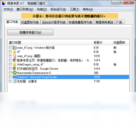 隐身专家设置界面