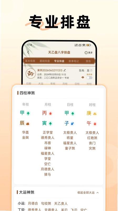 天乙盘八字排盘最新版预览图