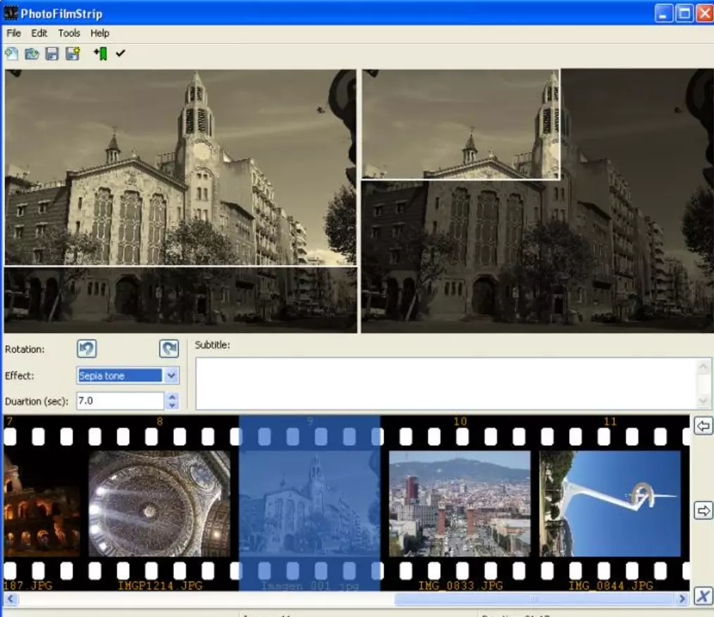PhotoFilmStrip照片电影制作导入照片调整顺序配图