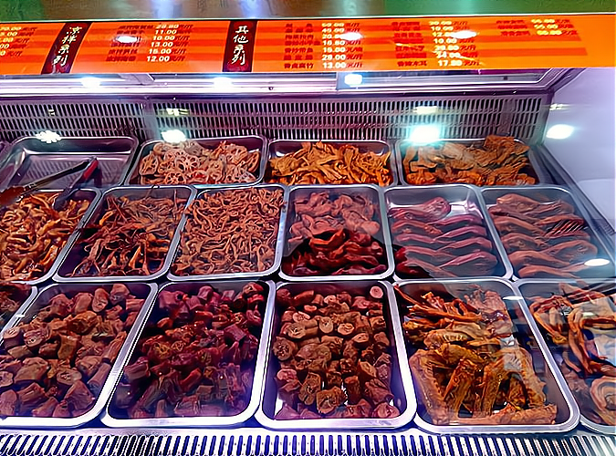 禧食达加盟门店实拍熟食卤味展示