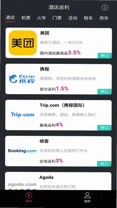 酒店返利软件预览图