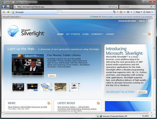 Microsoft Silverlight电脑版运行在线视频界面示意图