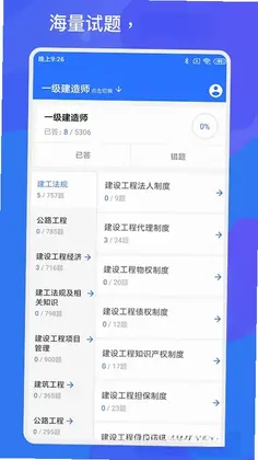 一建二建建工题库预览图