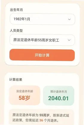 智能养老金计算器预览图