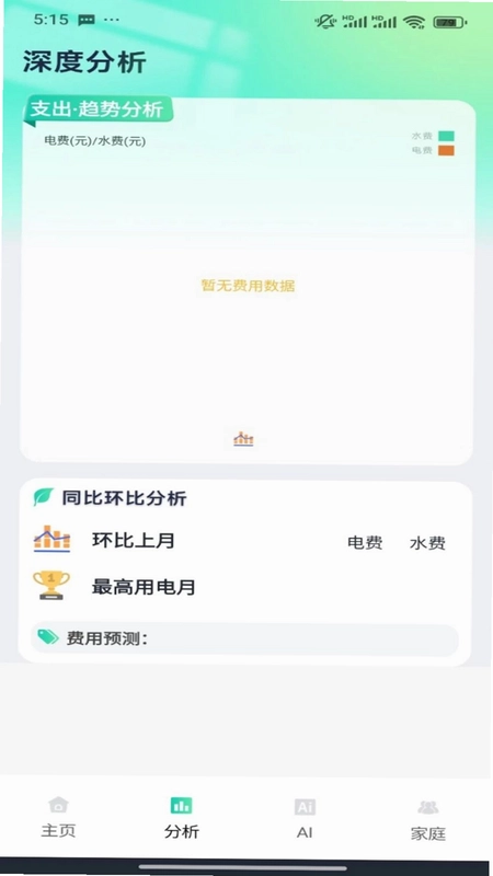 水电费用趋势记录预览图