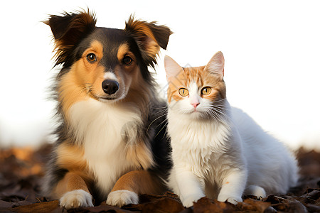 人和猫狗互动翻译场景图