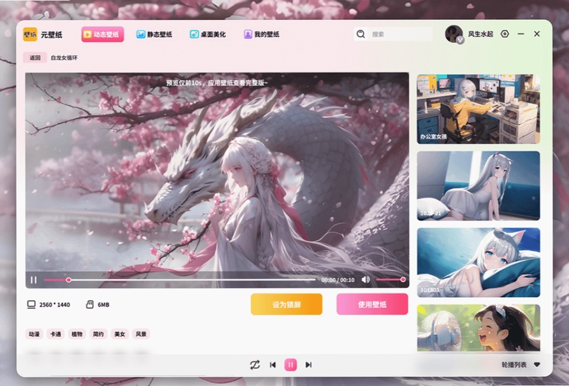 元壁纸软件预览图