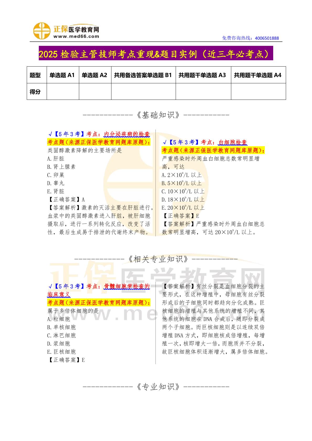临床医学检验主管技师全题库电子版资料下载