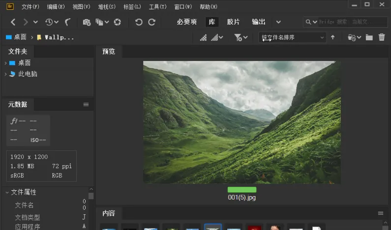 Adobe Bridge CS4软件界面介绍配图
