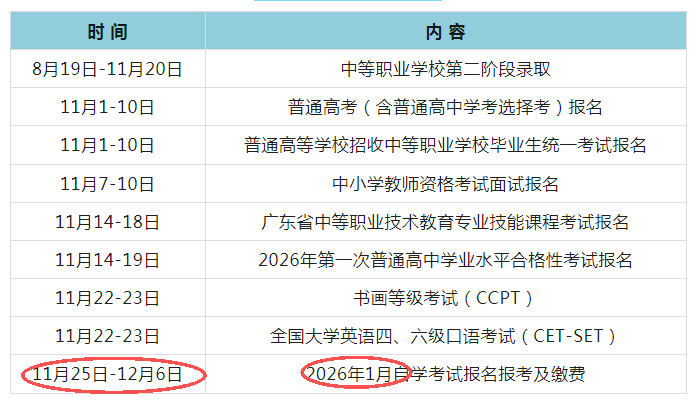 熊猫自考2026年考试时间安排日历