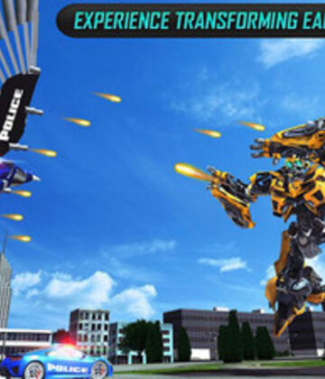 US?Police?Transform?Robot?Car?Cop?Eagle?Game警察鹰变形金刚大战截图3